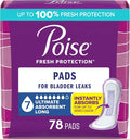 Incontinence & Postpartum Pads, 7 Drop Ultra Absorbency, Long Length, 78 Count S684893