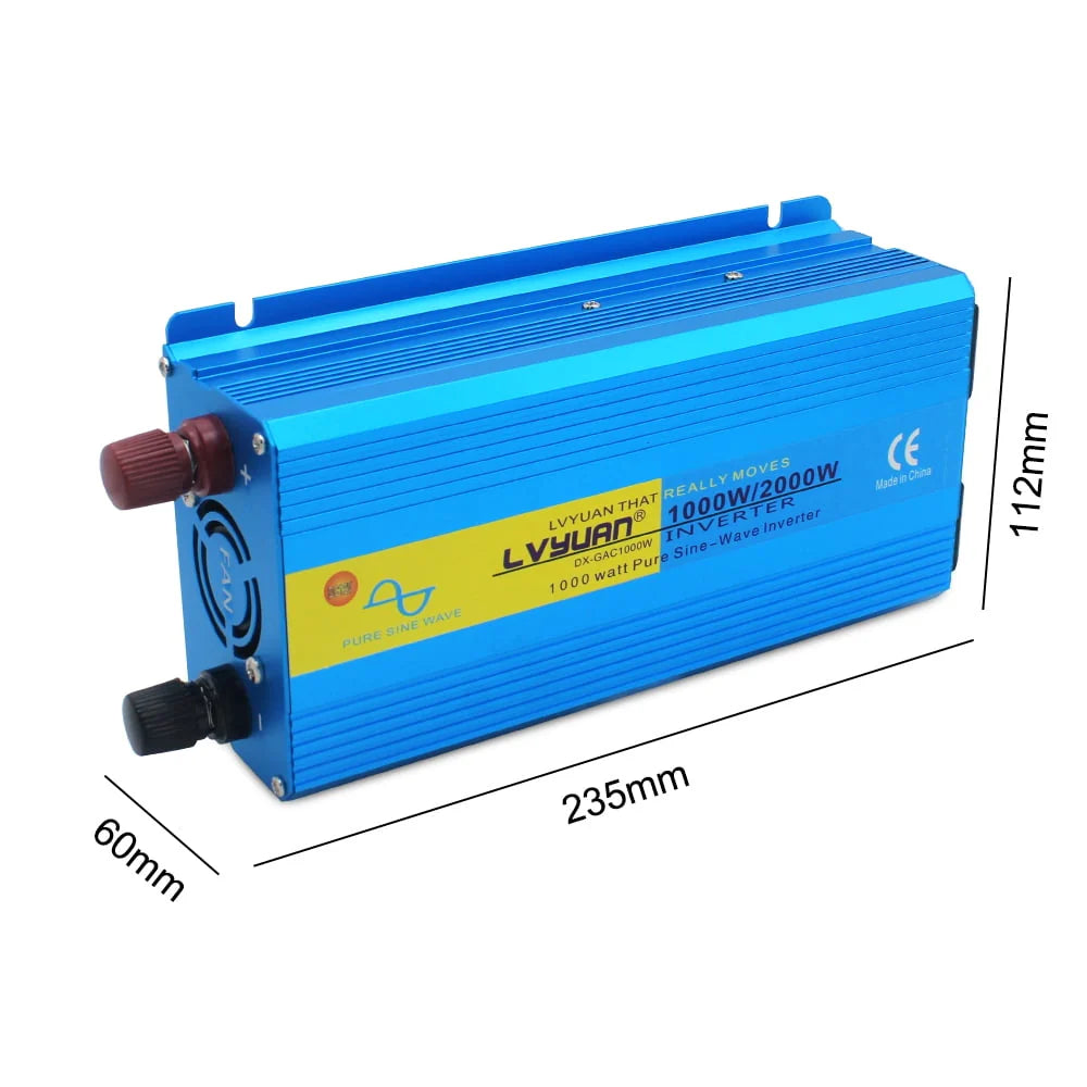 1000 Watts 2000 Watts Pure Sine Wave Power Inverter DC 12V to AC 110V 120V C44423
