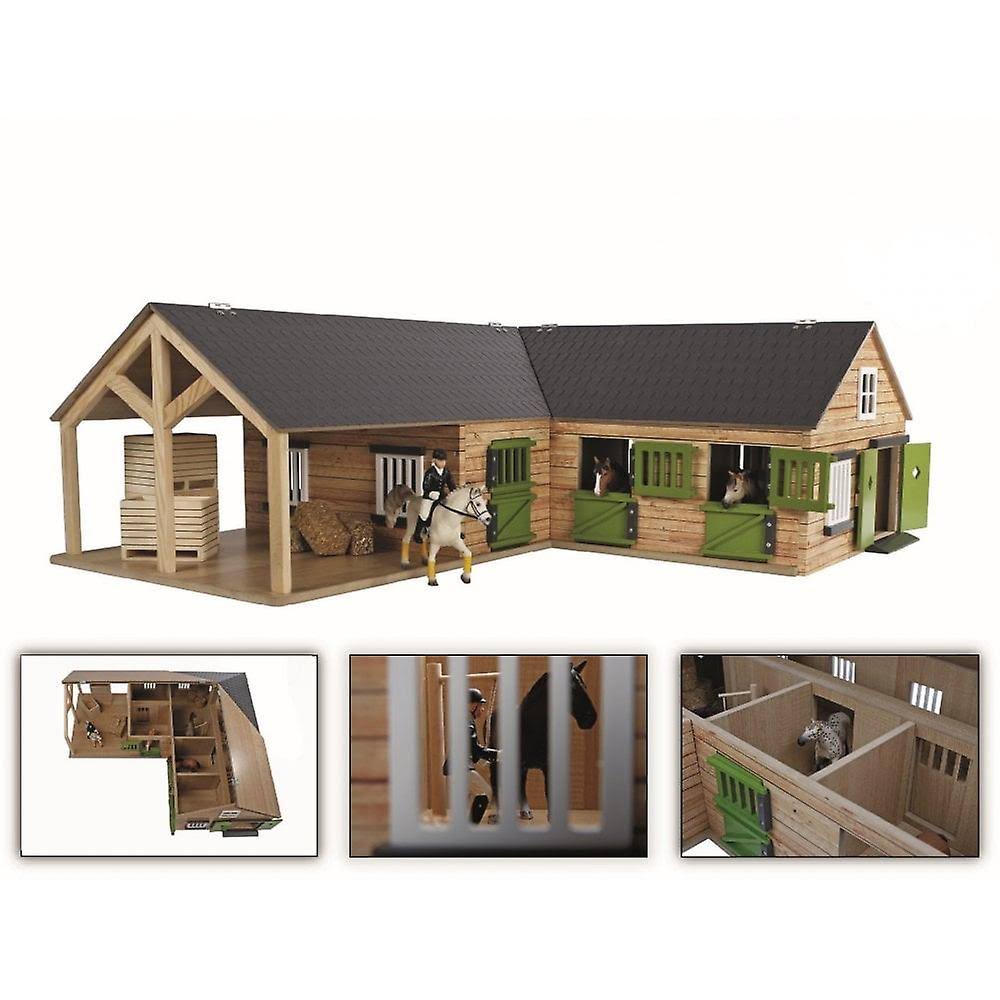 1-24 Scale Horse Stable with 4 Box Storage & Wash Box Q9613