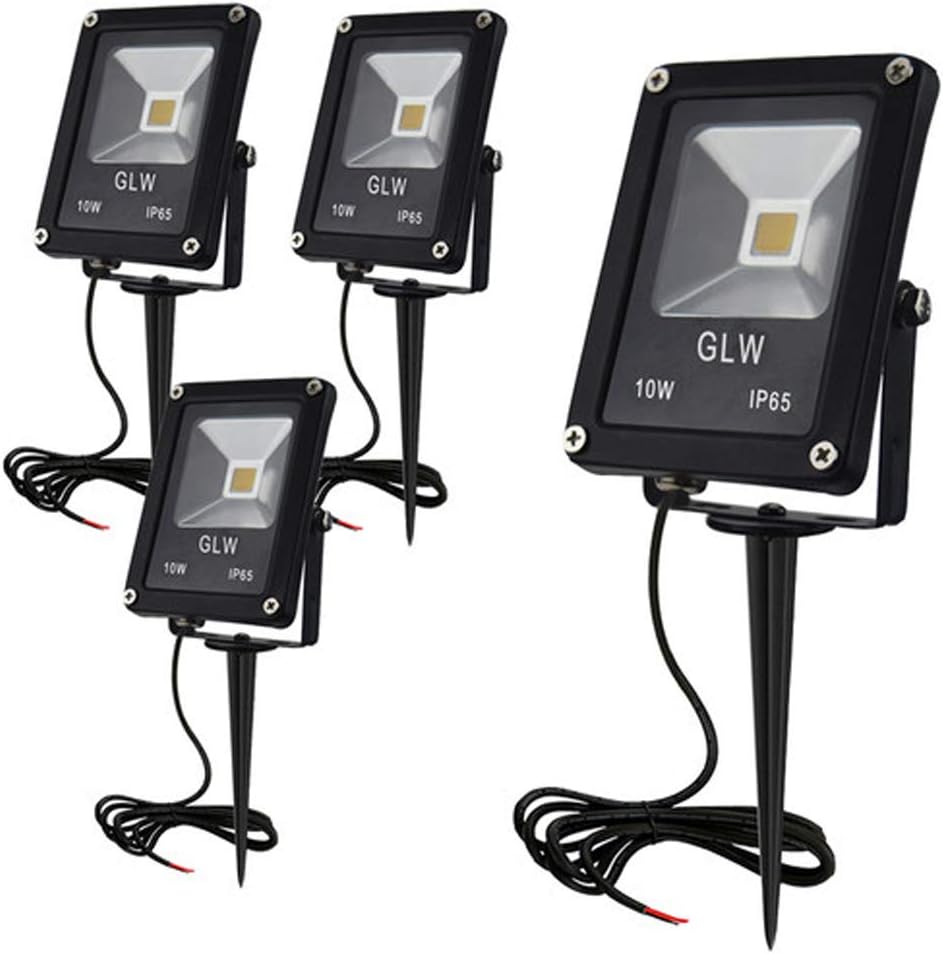 10W LED Landscape Lights 12V Low Voltage Outdoor Spotlights Warm White 3000K IP65 Waterproof 4 Pack U51816