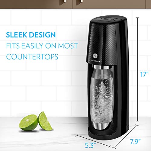Black Sparkling Water Maker Bundle with CO2 and BPA Free Bottles I9682