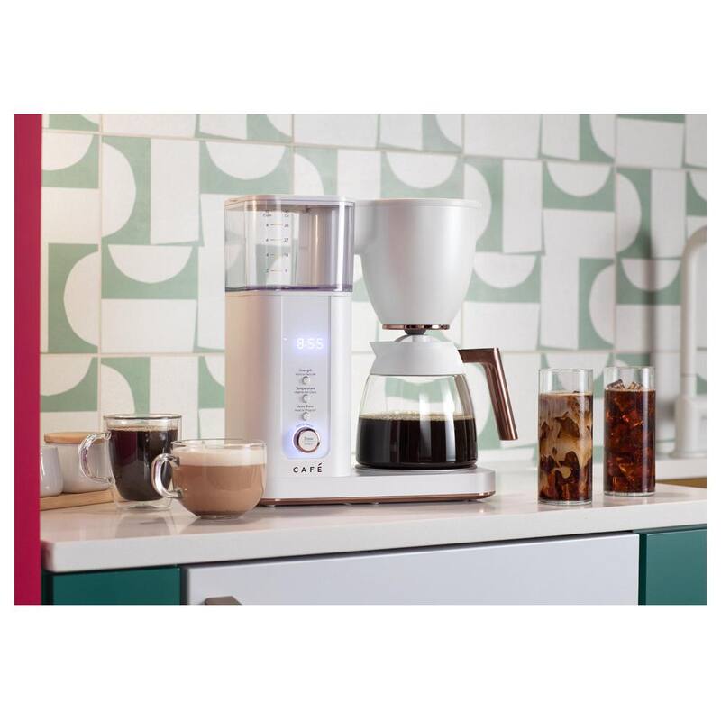 Matte White 10 Cup Drip Coffee Maker with Glass Carafe H45075