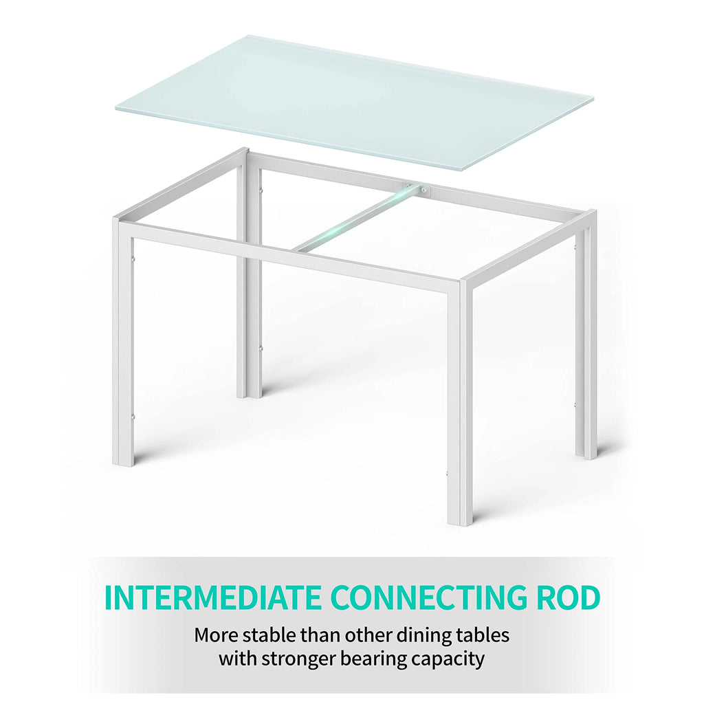 White Tempered Glass Computer Desk Z98107