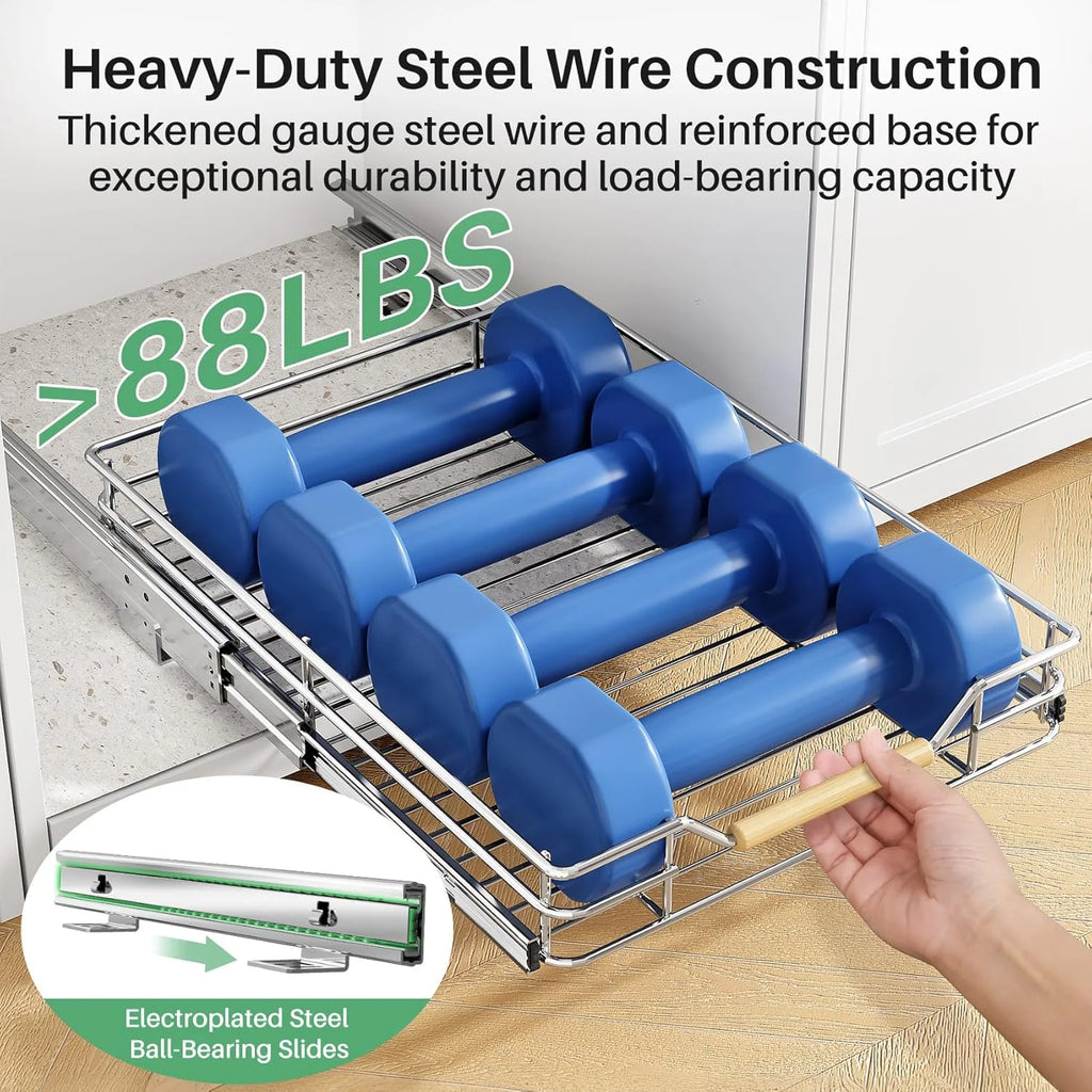 Heavy Duty Slide out Drawers for Kitchen Cabinet Organizer (15W X 21D) D61278
