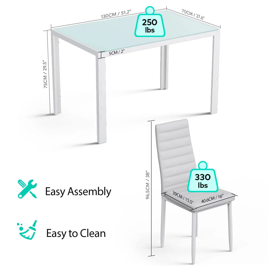 White Tempered Glass Computer Desk Z98107