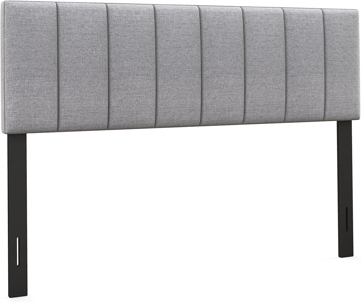 Linen Upholstered Button Tufted Headboard with Solid Wood Legs L578