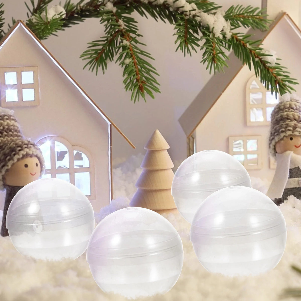 100 pcs Plastic Transparent Fillable Balls O544