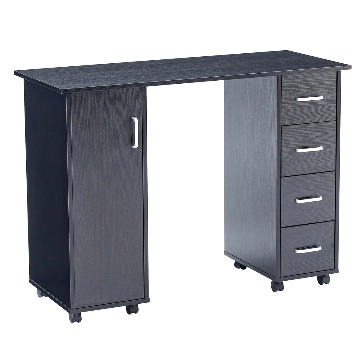 Black Marble MDF Top Side Table with Metal Legs I4929