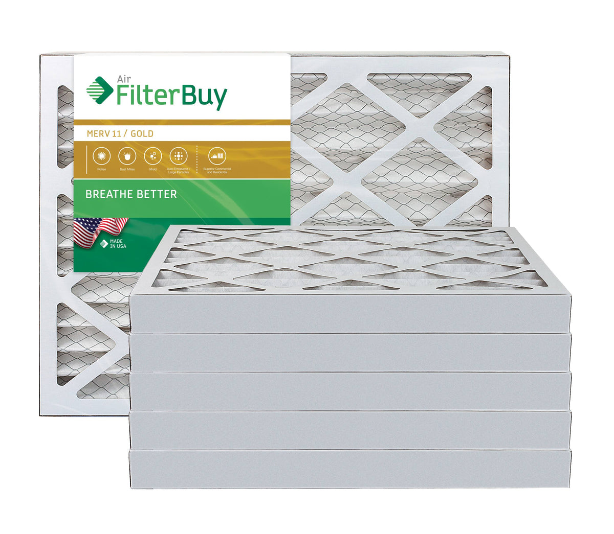 MERV 11 10x20x2 Pleated AC Furnace Air Filter Pack of 6 E5096