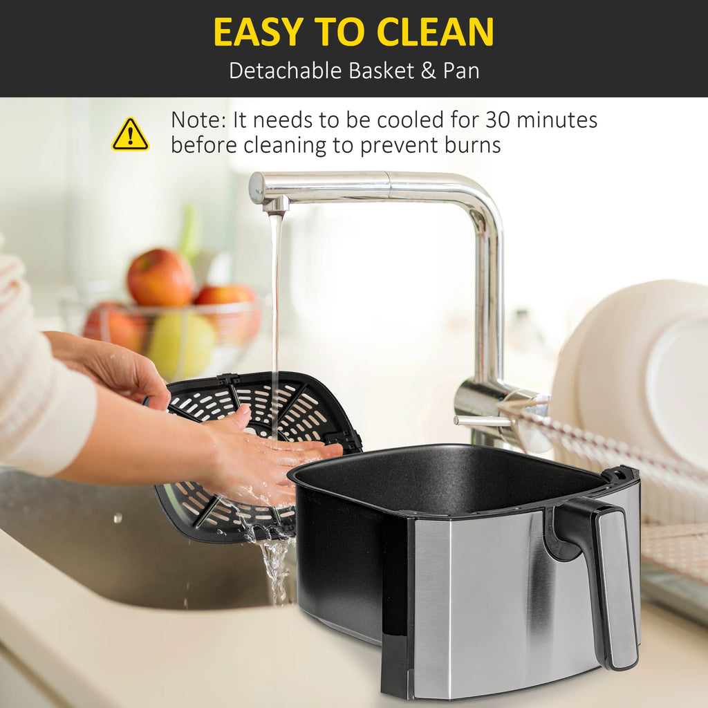 Black 6.9 Quart Air Fryer with Nonstick Basket O841745