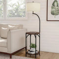 Floor Lamp End Table with Drum Shaped Shade B671