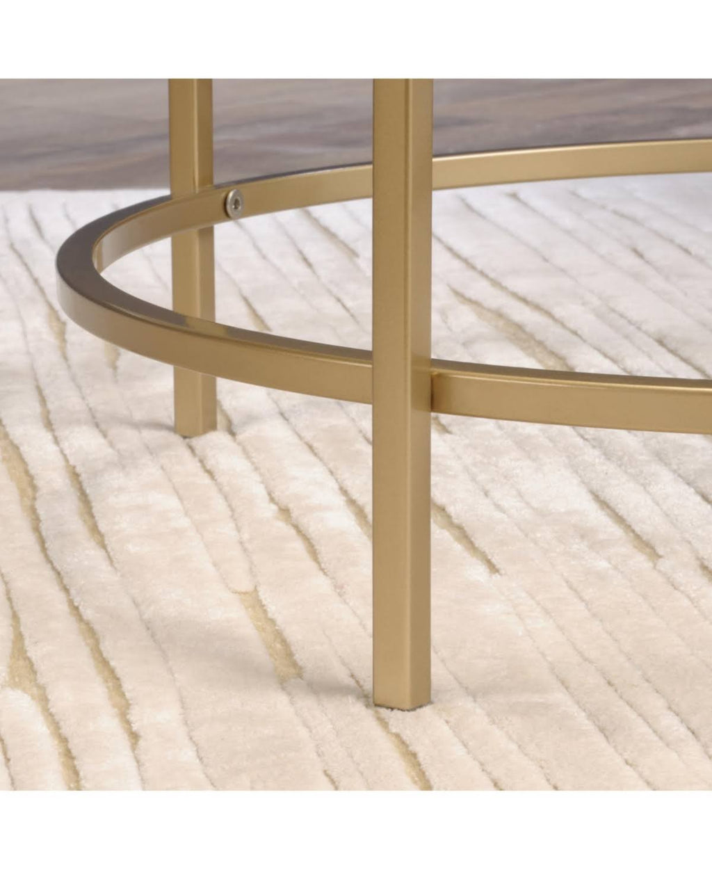 Satin Gold Round End Table C75220