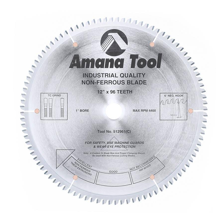 Carbide Tipped 12x22 Dia x 96T TCG Saw Blade Y126