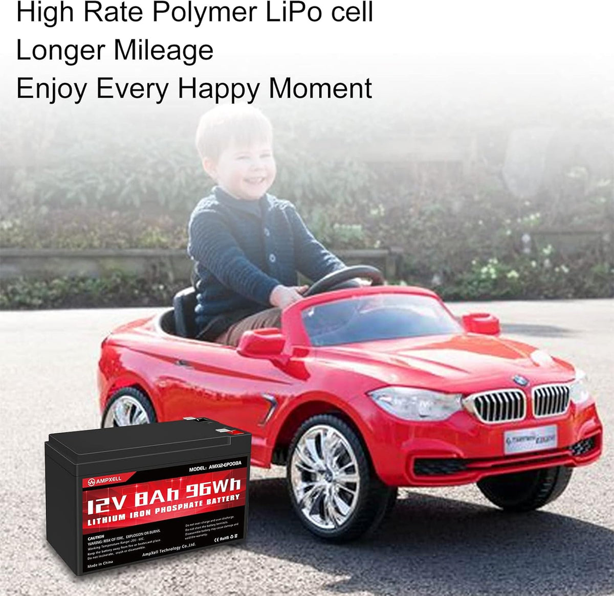 12V 8Ah Deep Cycle LiFePO4 Battery Pack of 2 A1947