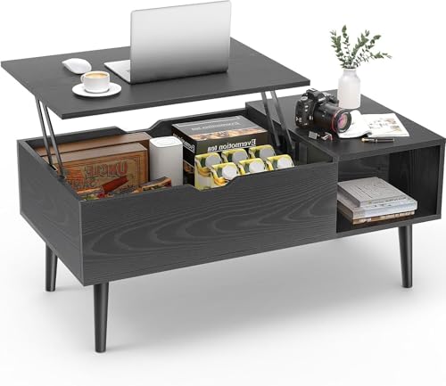 Lift Top Coffee Table with Storage Shelf and Hidden Compartment V94587