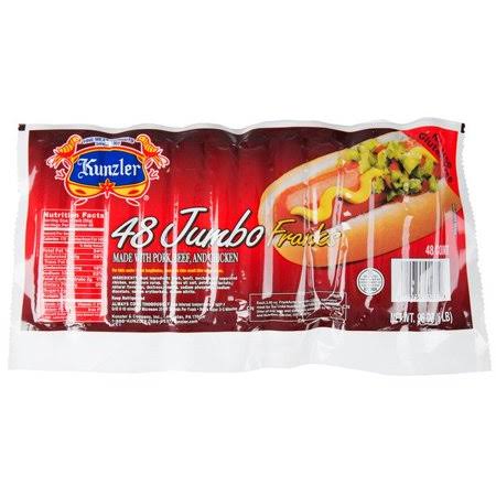 8/1 Jumbo Meat Franks - 96/Case N917088