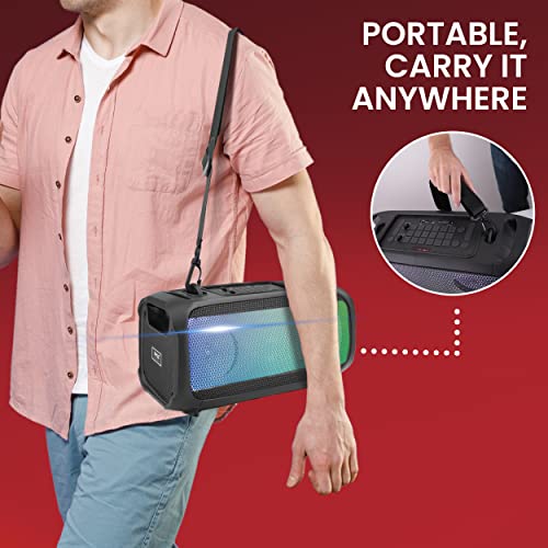 600W Rechargeable Portable Boombox Speaker with Microphone S464404