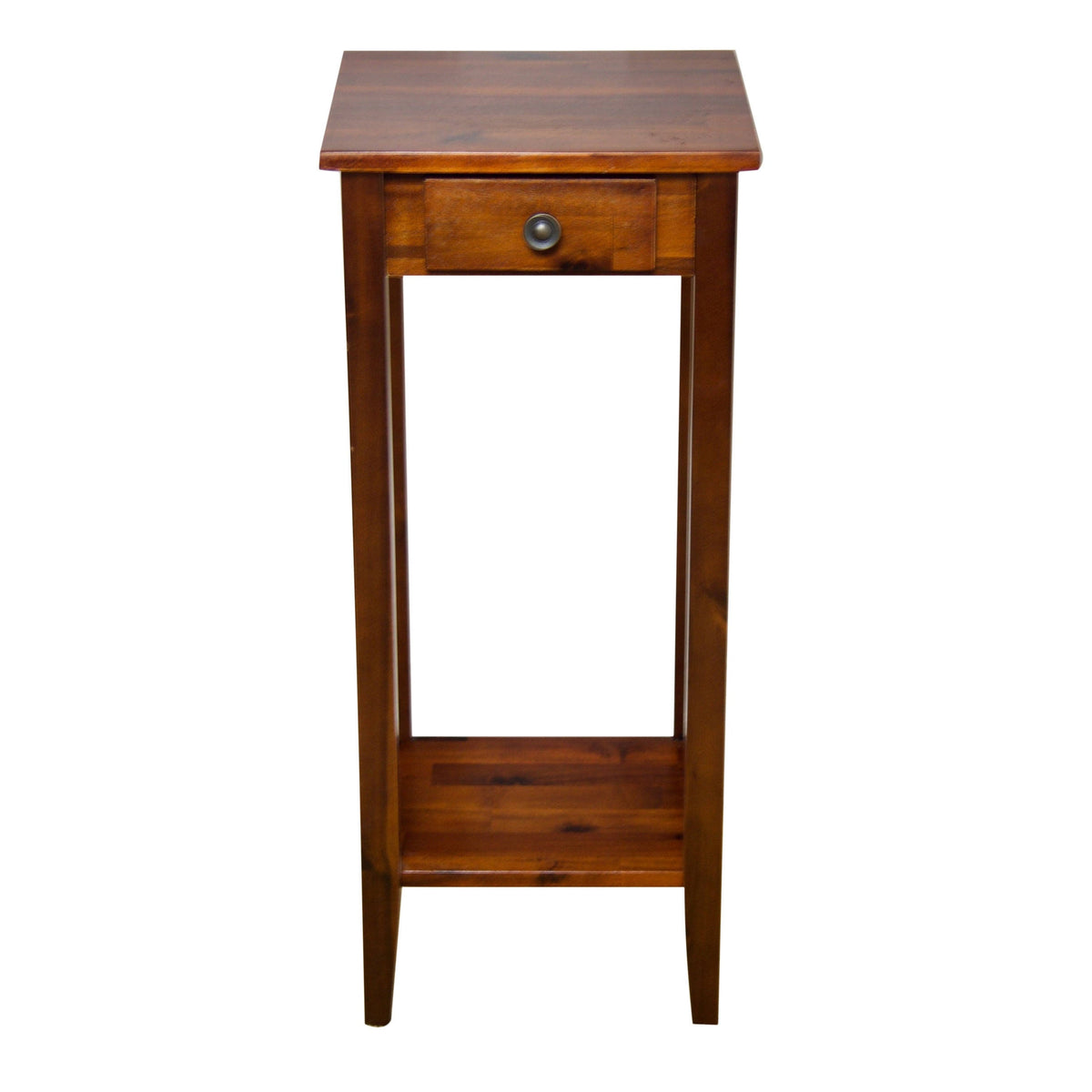 2-Tier Acacia Wood Plant Table with Drawer F7107