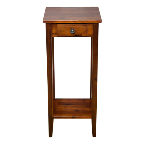 2-Tier Acacia Wood Plant Table with Drawer F7107