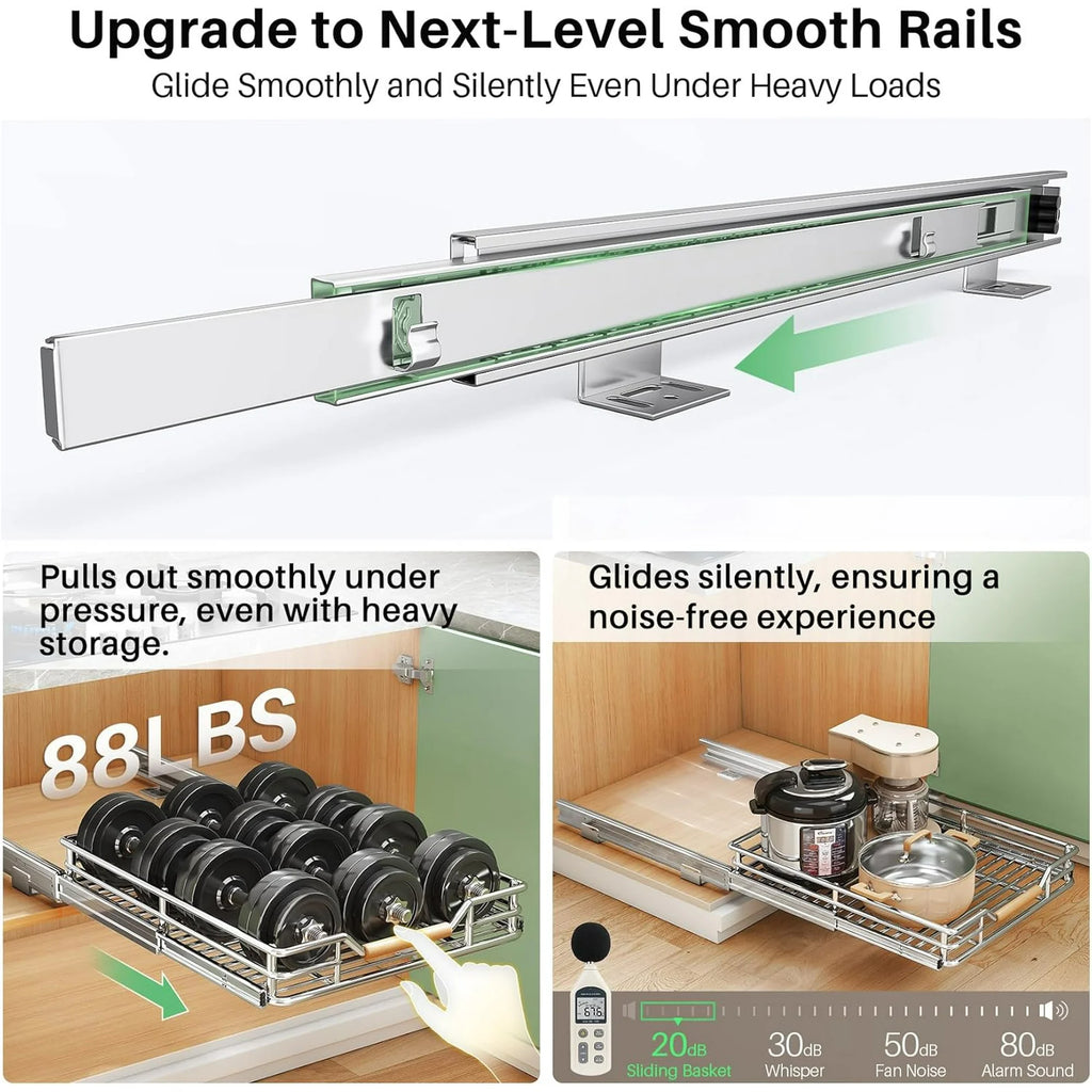 Heavy Duty Slide out Drawers for Kitchen Cabinet Organizer (15W X 21D) D61278