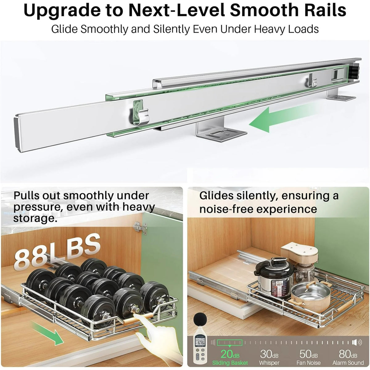 Heavy Duty Slide out Drawers for Kitchen Cabinet Organizer (15W X 21D) D61278