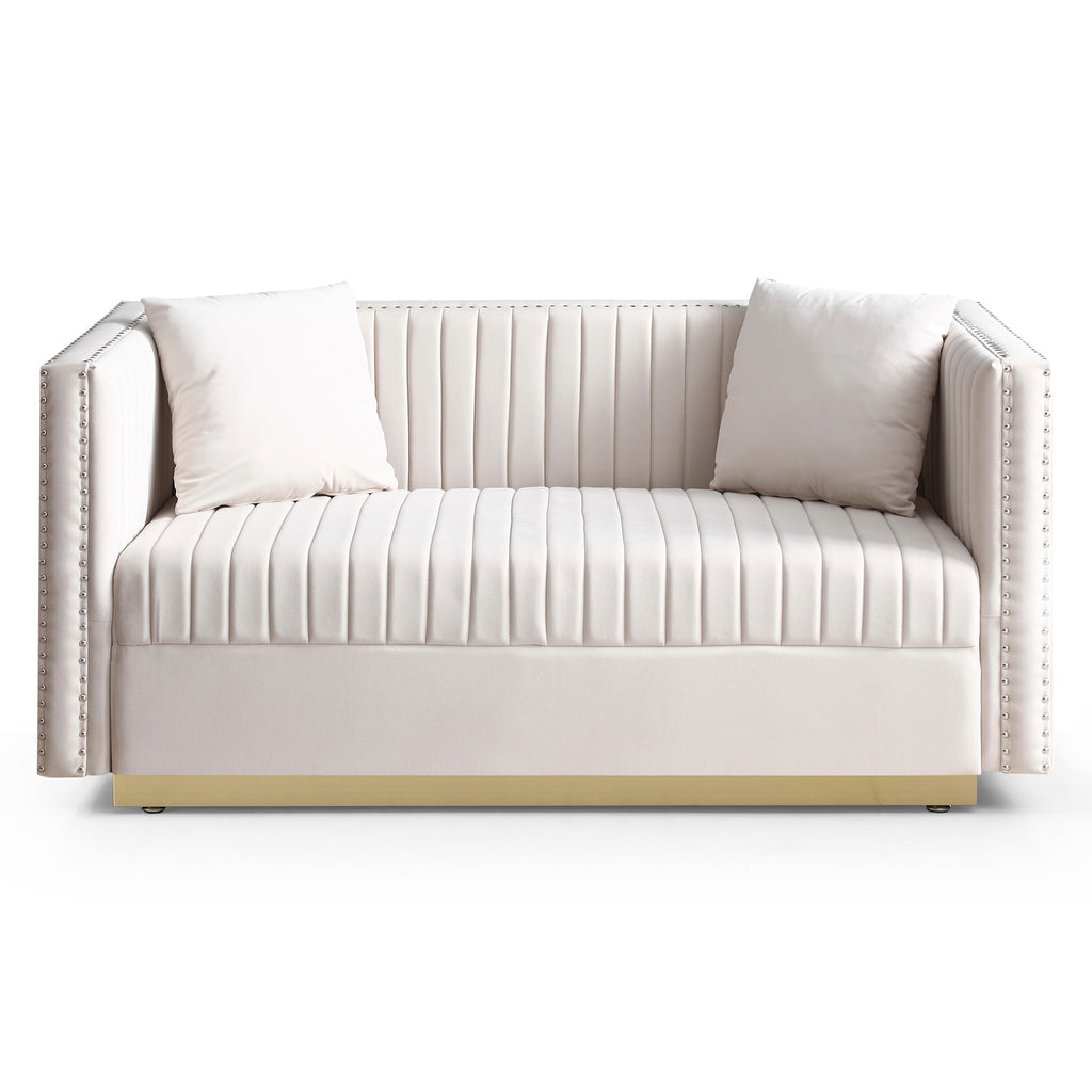 Tufted Velvet Loveseat J469161
