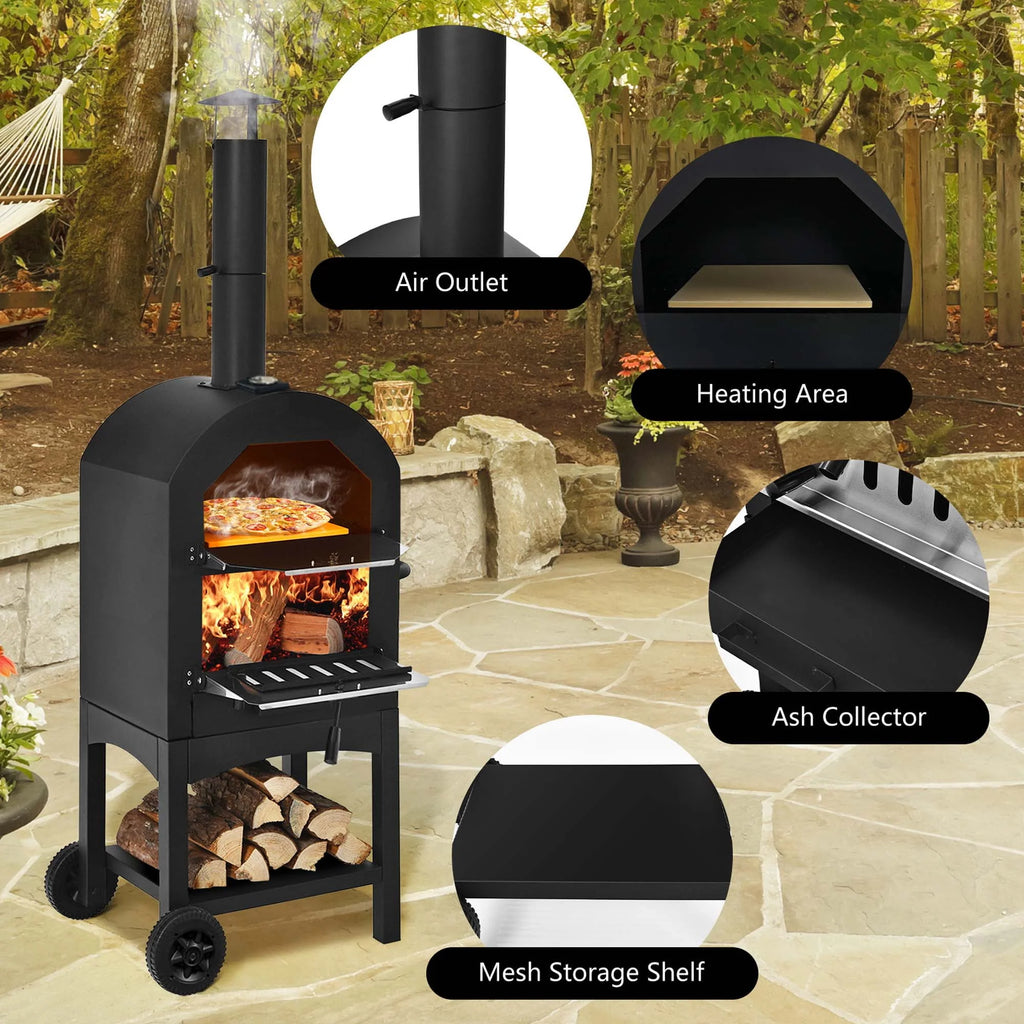 Outdoor Wood Fire Pizza Oven with Pizza Stone E8660