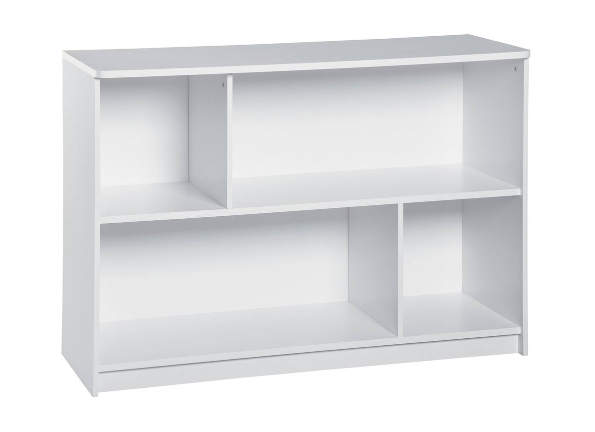 White 2-Tier Offset Bookcase H566262