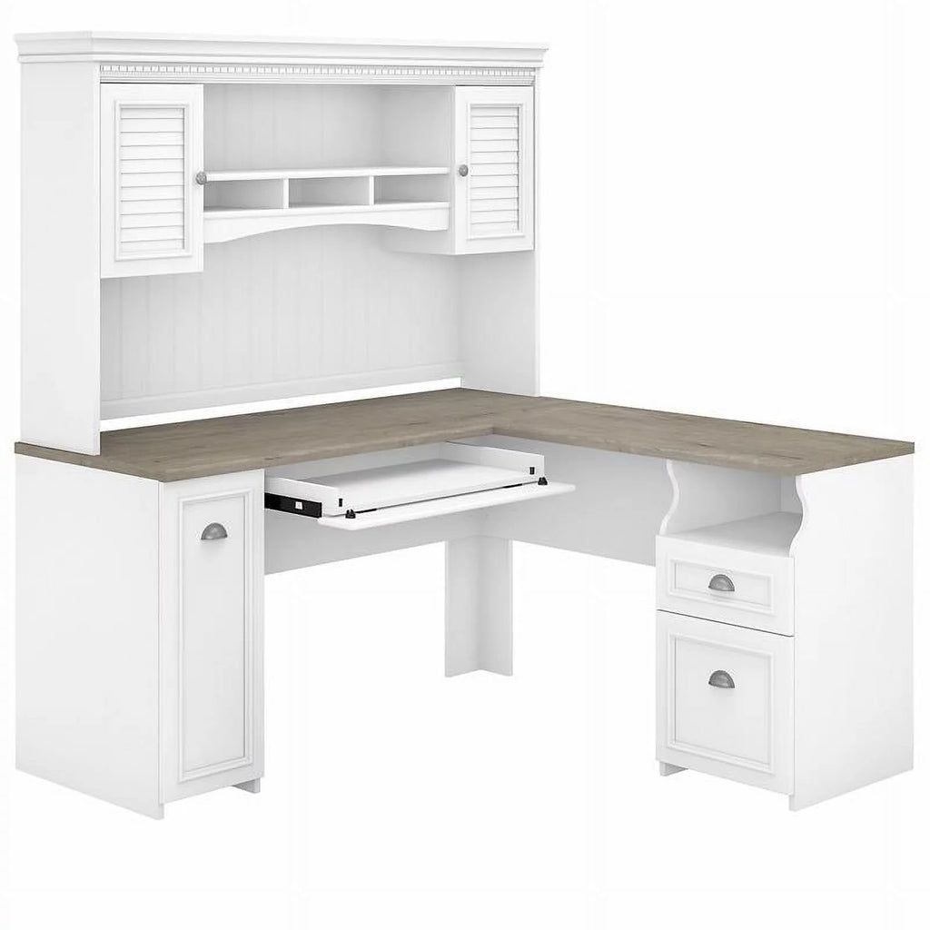 60W L Desk with Hutch D96194