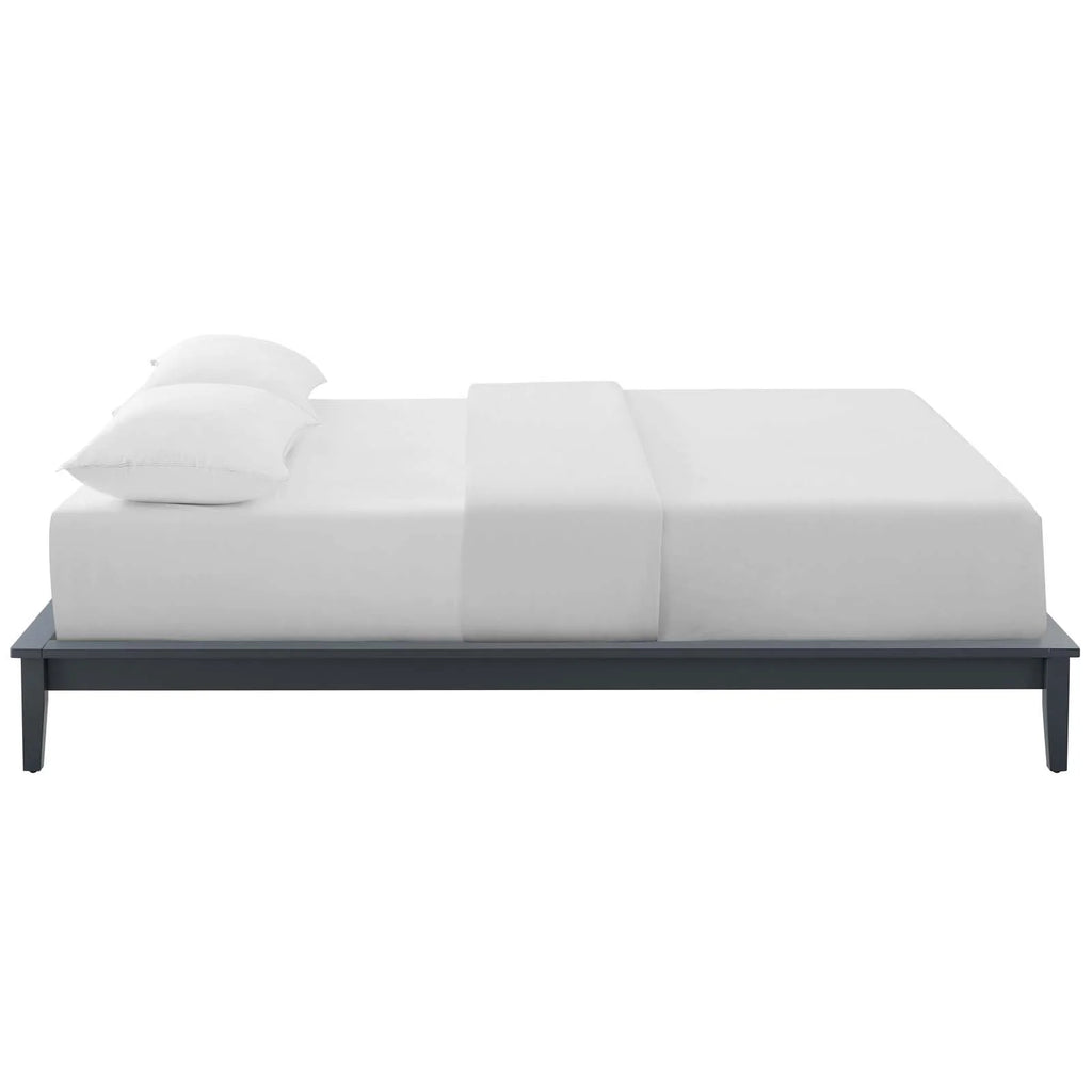 King Wood Platform Bed Frame in Gray D5554