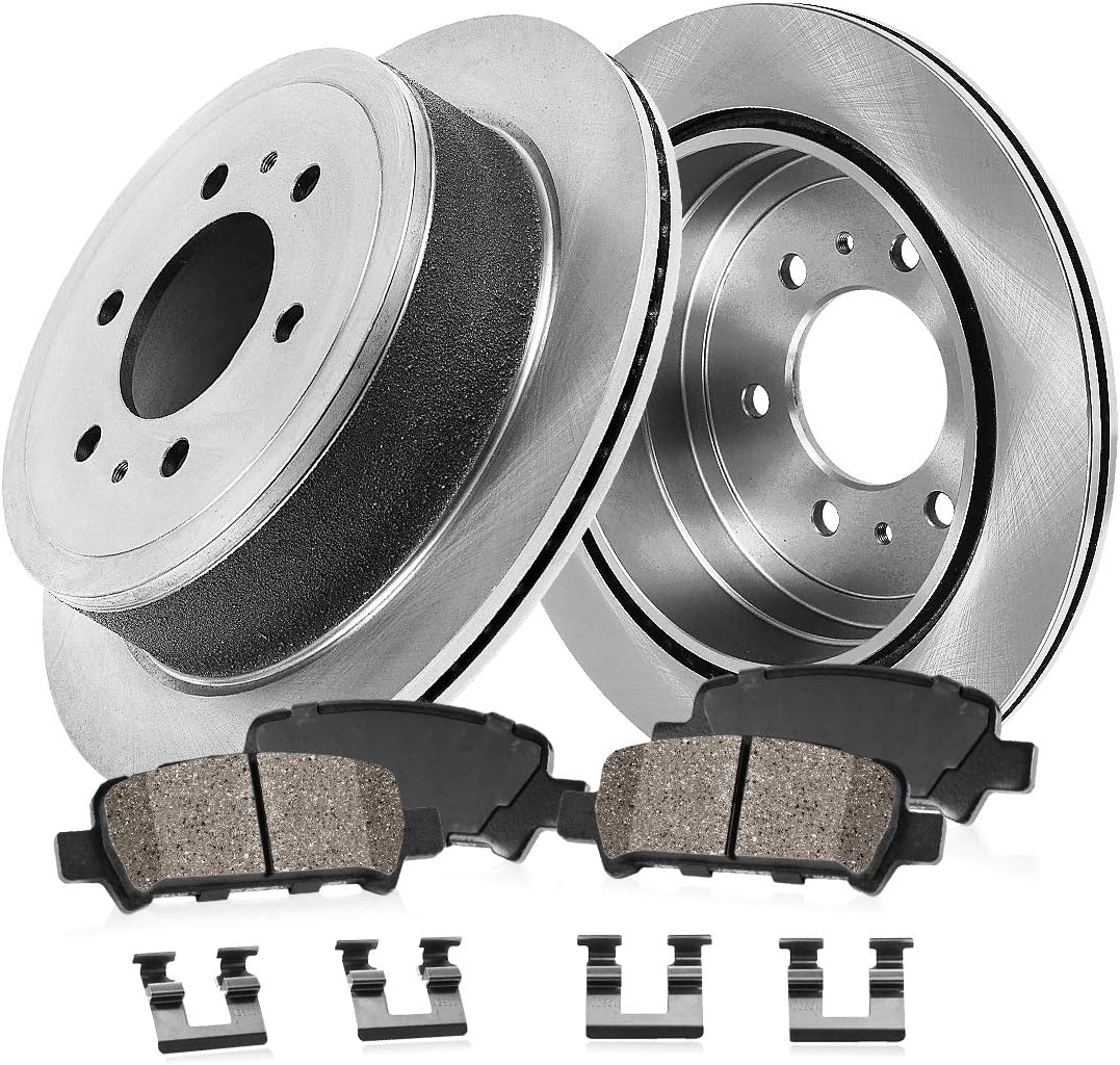 6 Lug Brake Disc Rotors with Ceramic Pads and Clips U71399