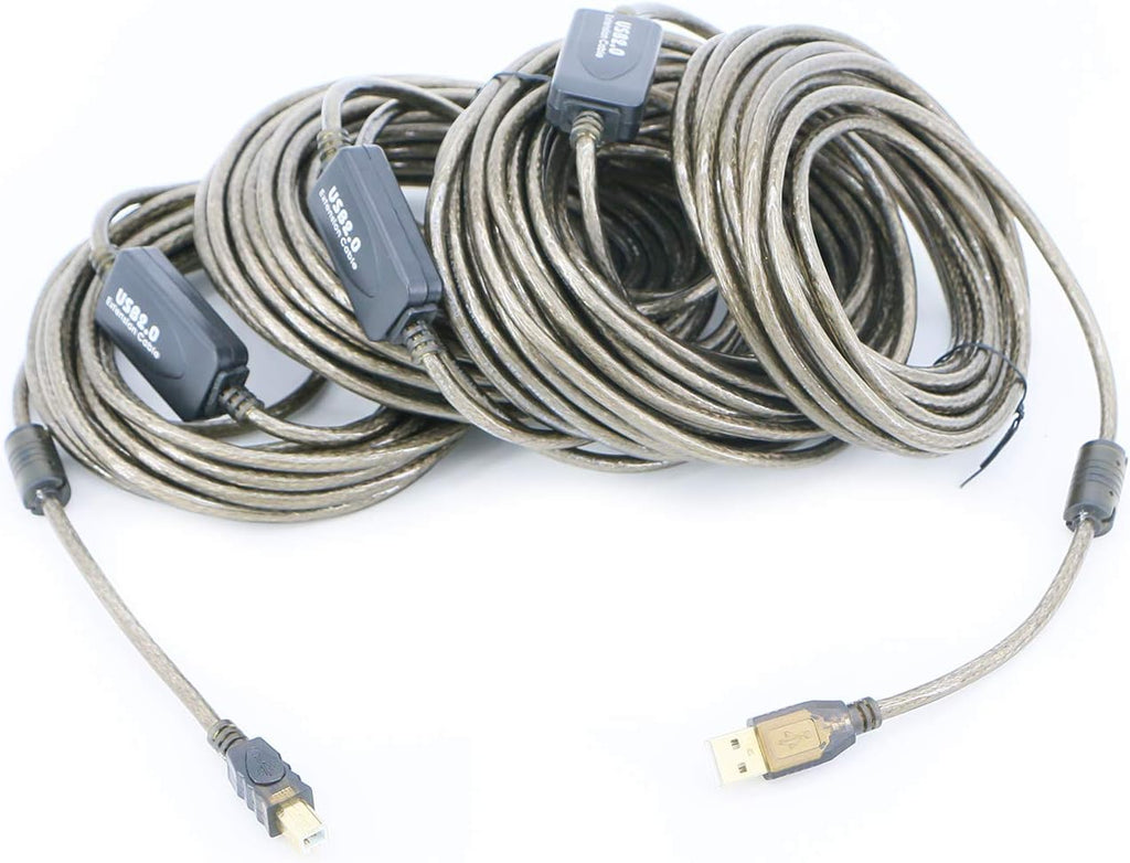 USB 2.0 Cable A Male to B Male (100 Feet) Pack of 2 L616842