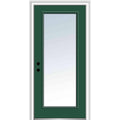 Hunter Green Painted Steel Prehung Front Door V48394