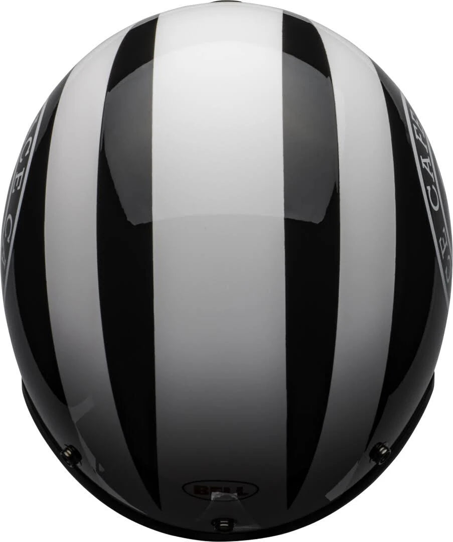 Gloss Black-White Motorcycle Helmet T565391