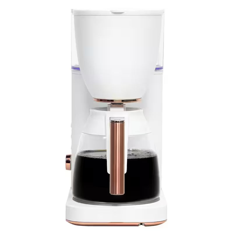 Matte White 10 Cup Drip Coffee Maker with Glass Carafe H45075