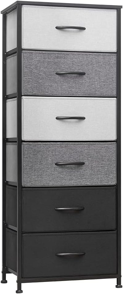 6 Drawers Vertical Dresser Storage Tower with Fabric Bins U622