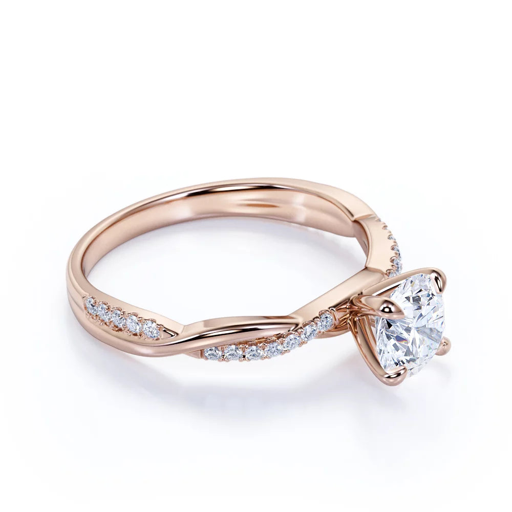 1 Carat Round Cut Moissanite Engagement Ring N78834