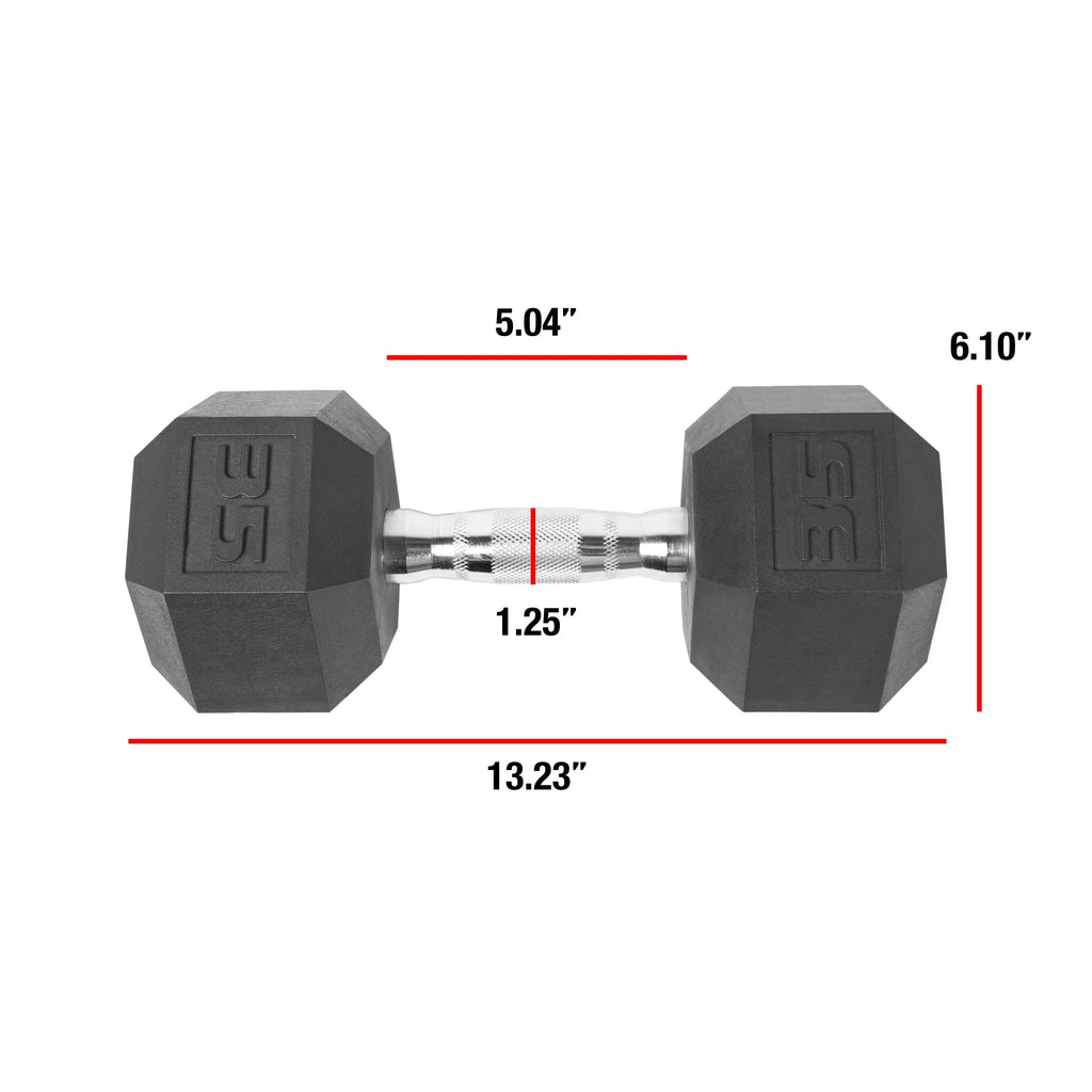 10lb Coated Rubber Hex Dumbbell Pair W1240