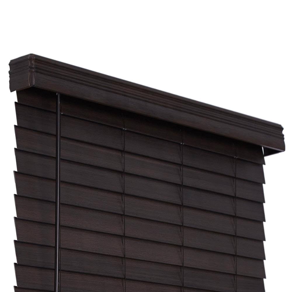 2.5-in Slat Width 42.75-in x 72-in Cordless Walnut Faux Wood Room Darkening Horizontal Blinds in Brown E845313