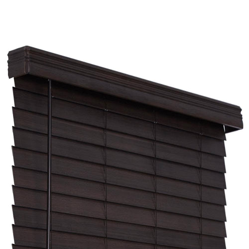 2.5-in Slat Width 42.75-in x 72-in Cordless Walnut Faux Wood Room Darkening Horizontal Blinds in Brown E845313