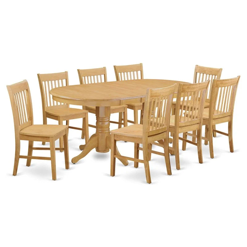9-piece Oak Wood Dinette Set Q339635