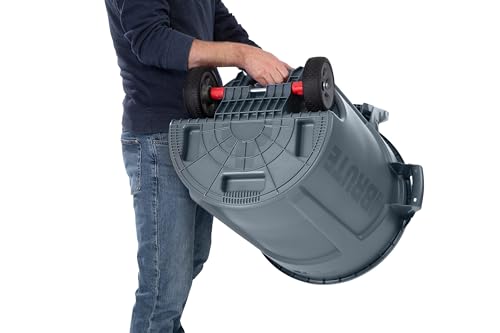 32 Gal Gray Vented Wheeled Trash Container U8637