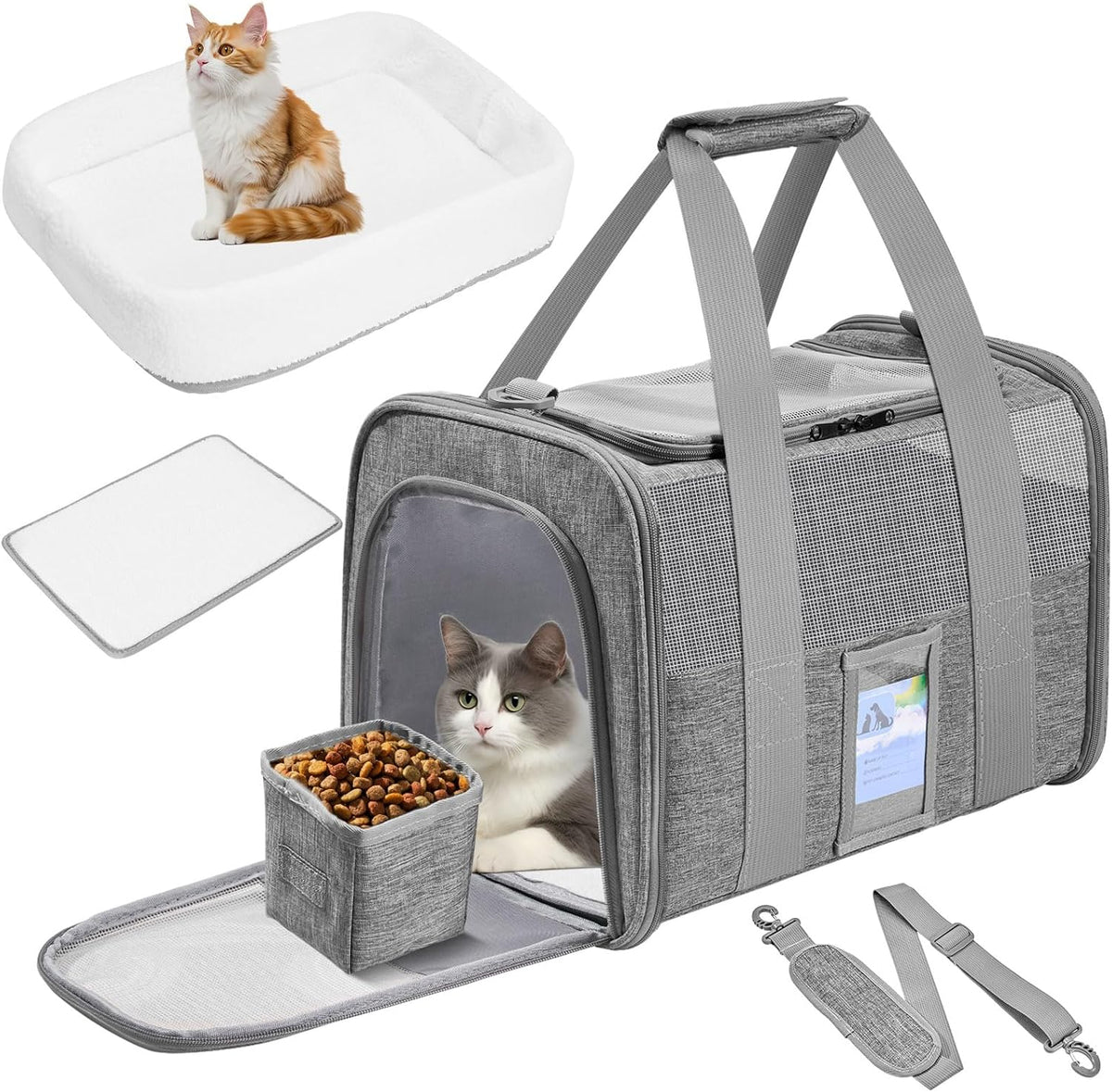Gray Soft Sided Cat Carrier Y6906