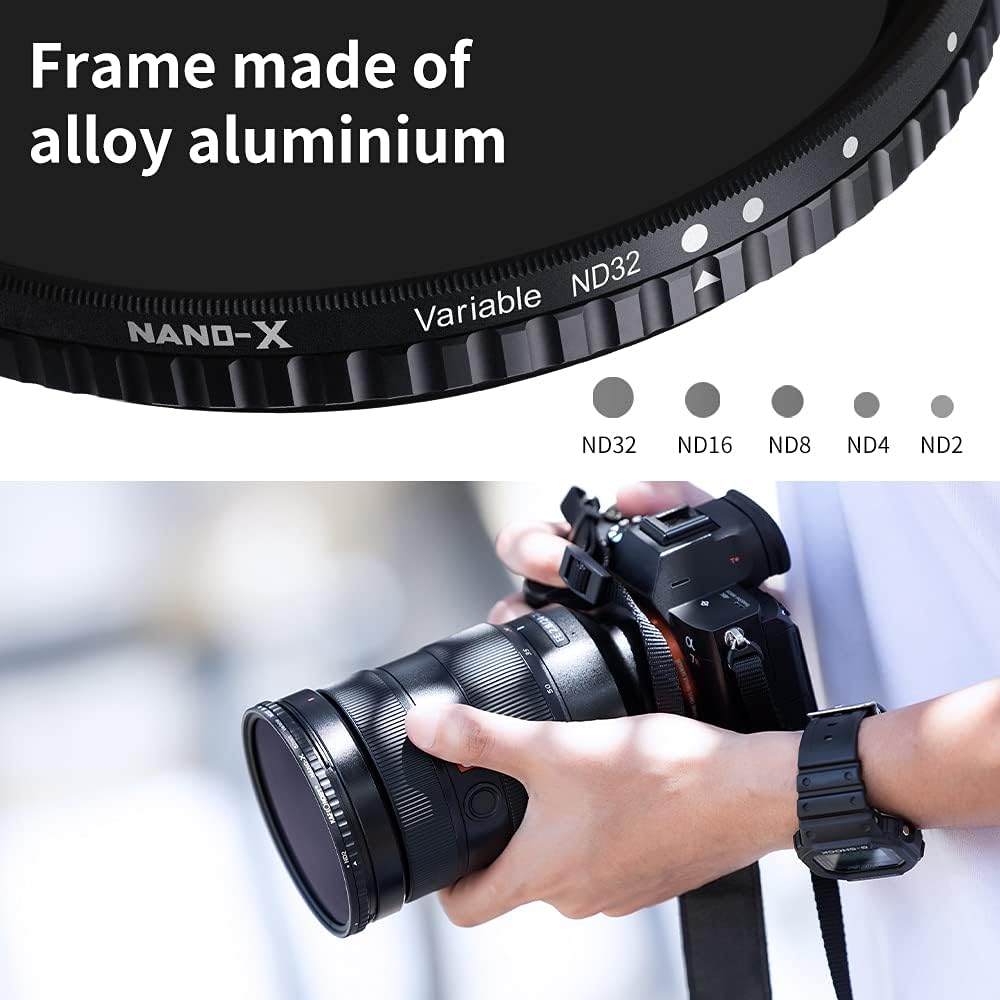 77mm Variable ND Lens Filter Kit (2 Pcs) ND2-ND32 with TPU Filter Cap L43876