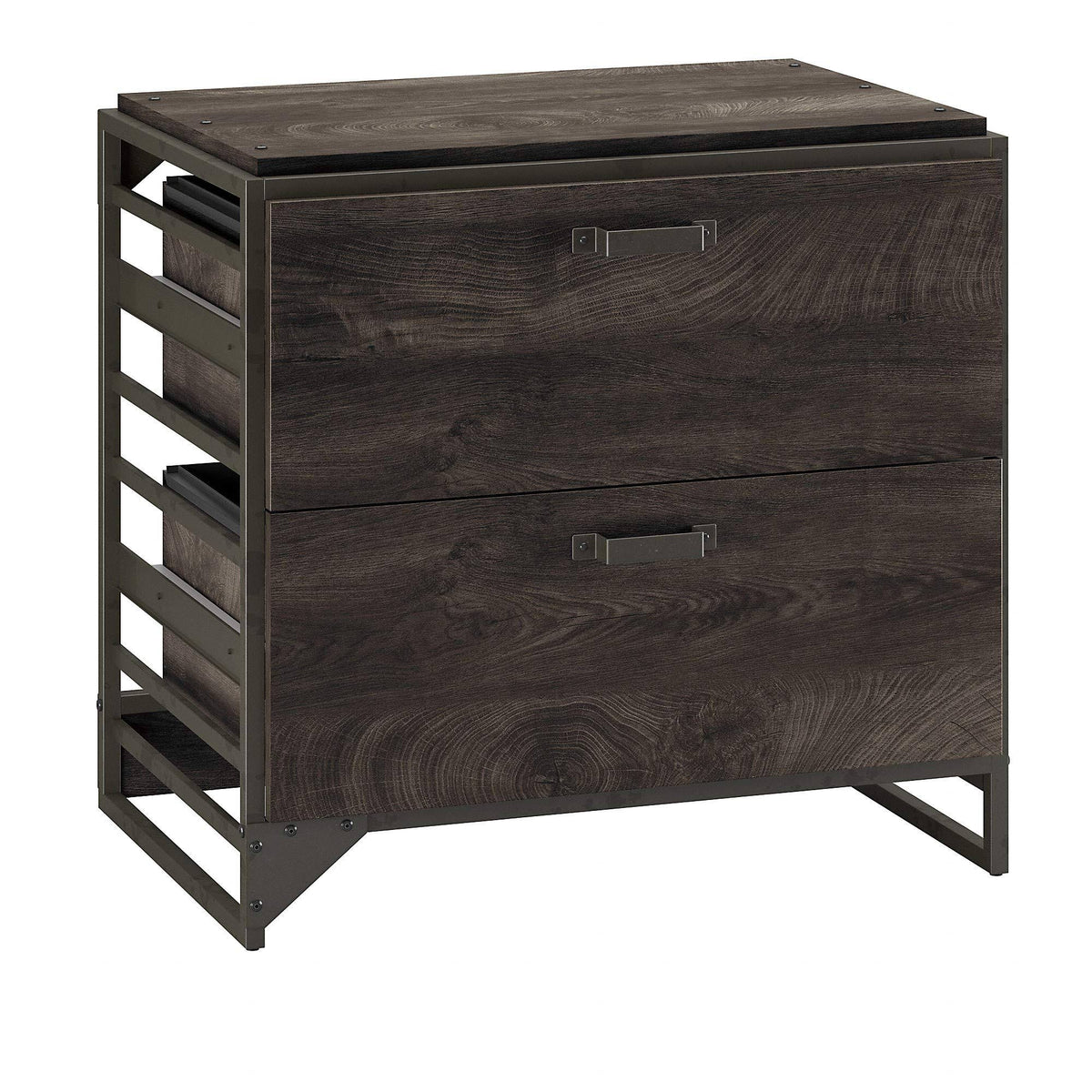 2 Drawer Lateral File Cabinet in Dark Gray Hickory W459