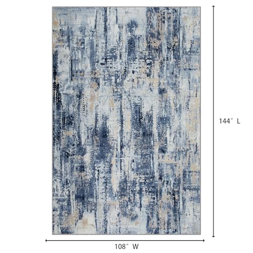 9x12 Washable Abstract Area Rug B460451