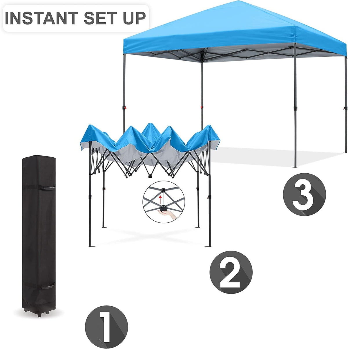10x10FT Pop Up Canopy Tent with Wheeled Carrying Bag X554967