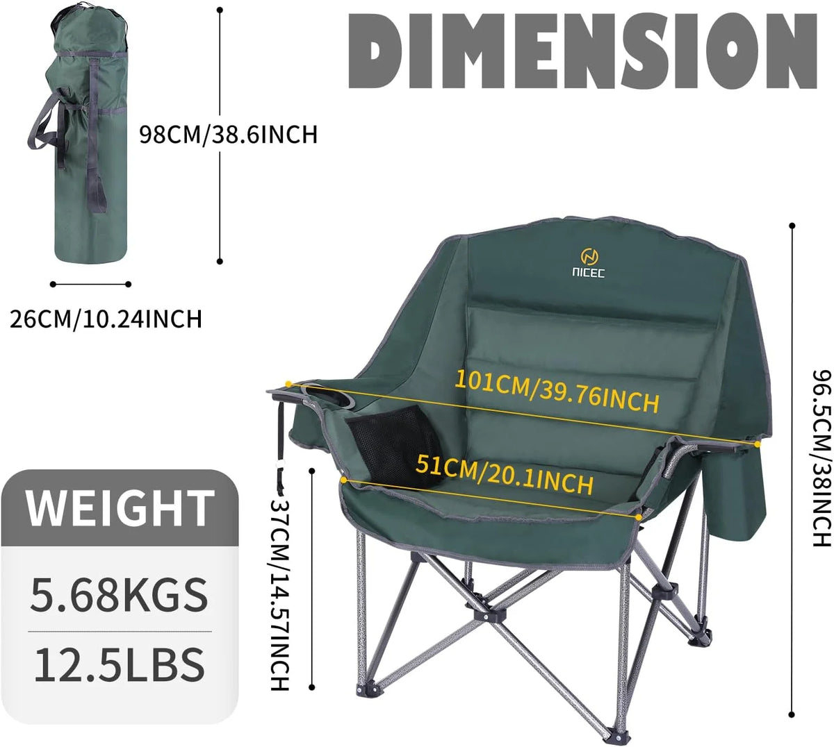 Oversized Padded Camping Chair F1025