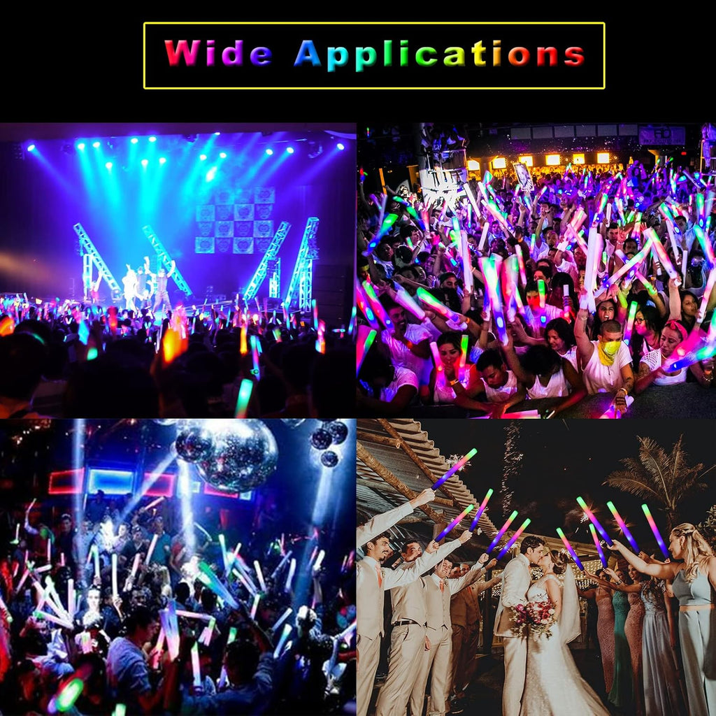 24 Pcs LED Foam Sticks Glow Batons F712220