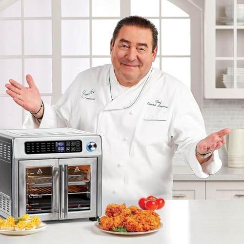 Extra Large French Door Air Fryer Toaster Oven Combo, Stainless Steel, 26QT Capacity Y716181